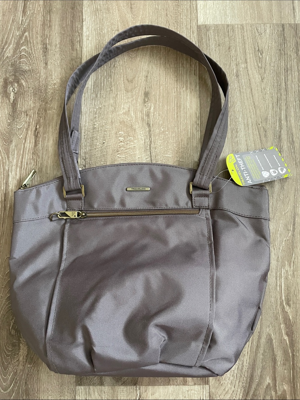 Travelon Gray Nylon Anti-Theft Shoulder Tote